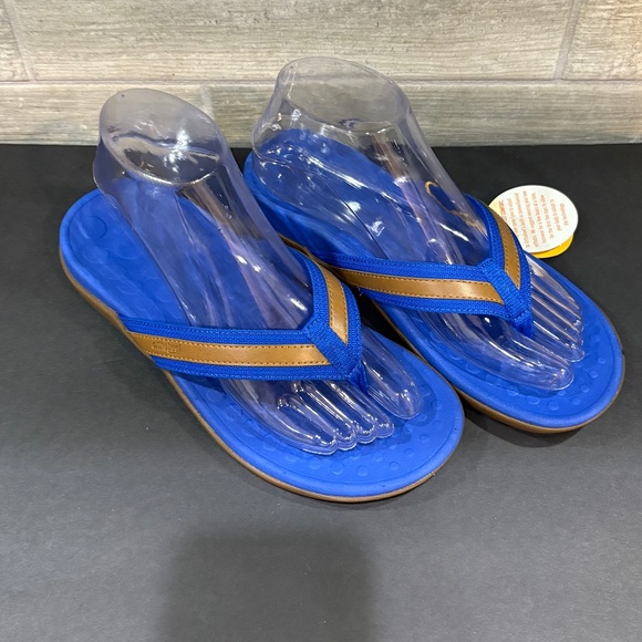 Orthoheel Tide Flip Flops Blue‎ NWT Size 7 - Picture 2 of 9